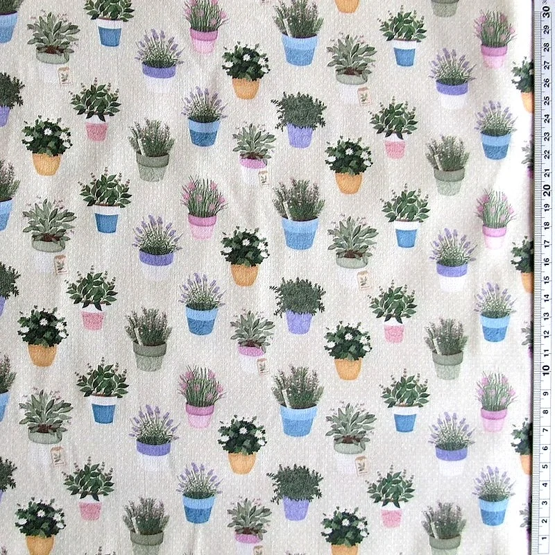 Stof látka digitální quilt bylinky šíře 110 cm