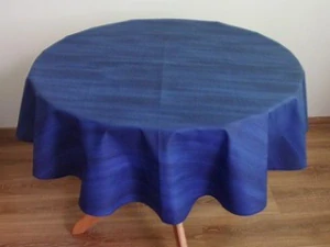 Veronika ubrus kulatý Ø 140 cm modrý žíhaný 