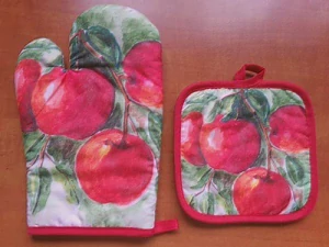 Veronika chňapka s podložkou jablko s teflonem