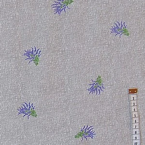 Oasa látka levandule na režném potisku šíře 140 cm