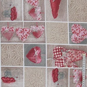 Loneta látka srdce patch šíře 140 cm
