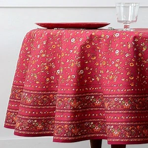 Stof ubrus kulatý s bordurou ⌀ 180 cm červený