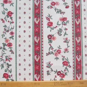 Stof látka kytička s pruhem šíře 160 cm