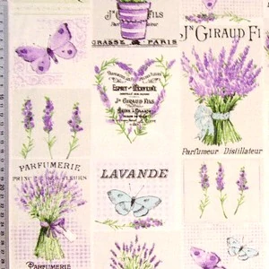 Stof látka levandule srdíčka šíře 140 cm