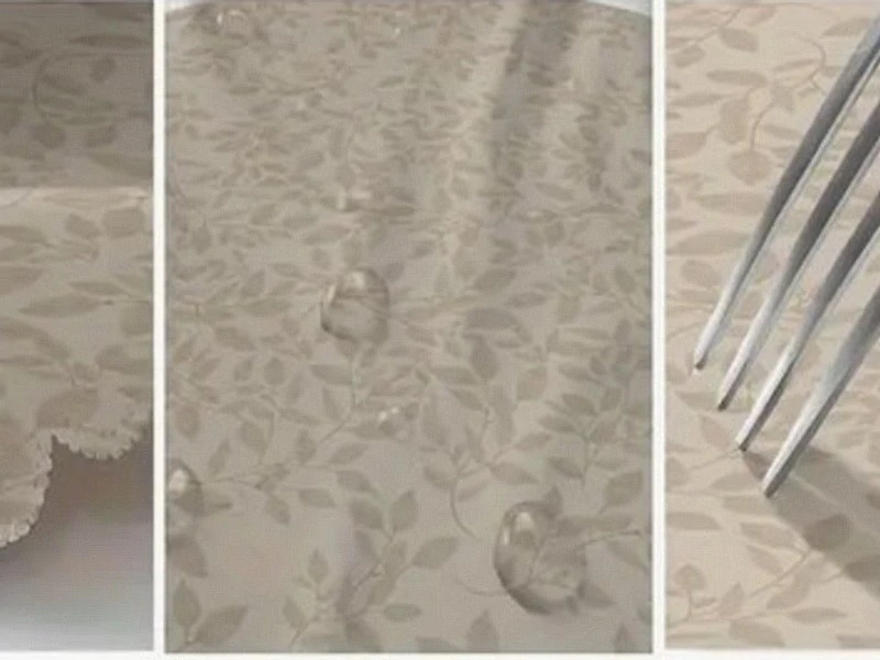 Veronika ubrus kulatý ⌀ 150 cm teflon béžový s lístky