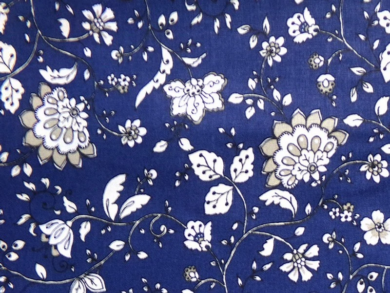 Veronika ubrus obdélníkový 140 x 120 cm modrý s kytičkou 